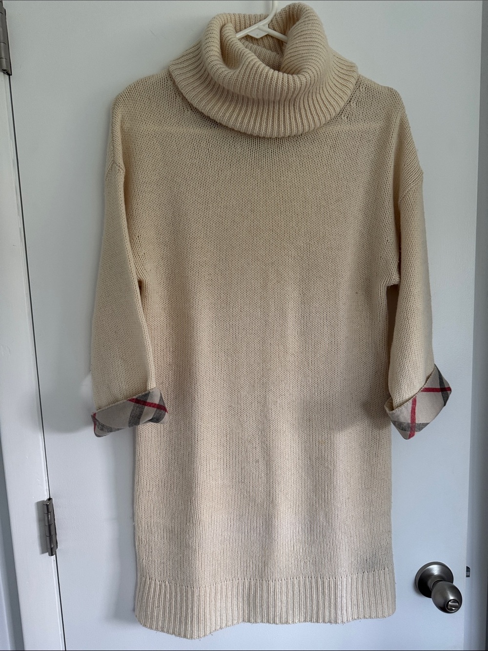 Turtleneck Cream Sweater Dress - Classic Cozy Knit